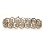 Superb Antique Art Deco marcasite w/metal bracelet