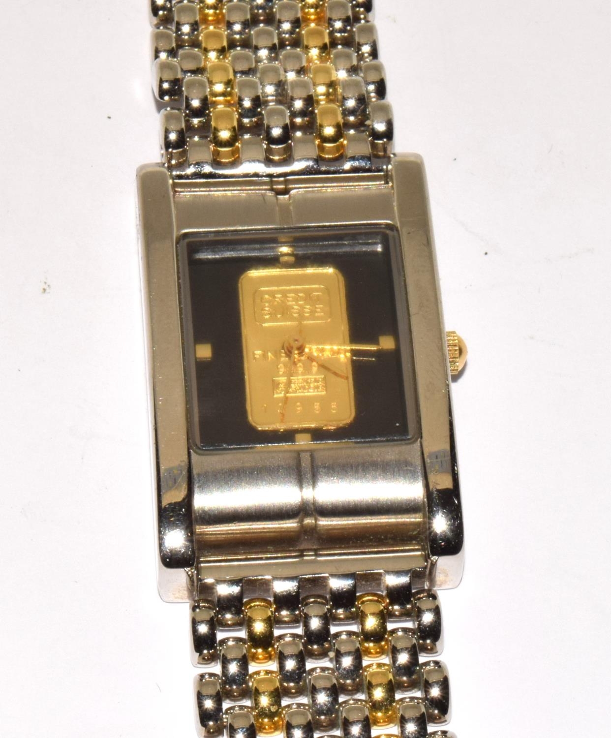 Credit Swiss Gold Ingot watch comes with certificate for the gold ingot on a bi metal strap boxed - Image 2 of 6