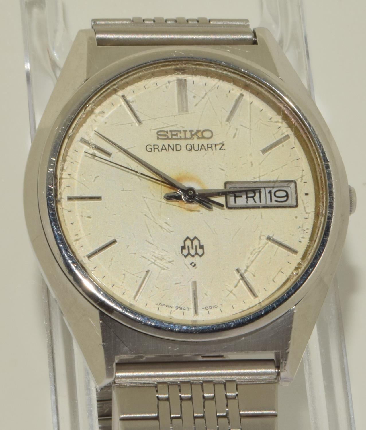 Quality Seiko Grand Twin Quartz watch ref:9943-8010, on stainless steel strap with new battery - Image 2 of 5