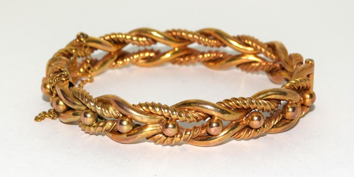 9ct gold double twist fancy bracelet 18.5g - Image 2 of 7