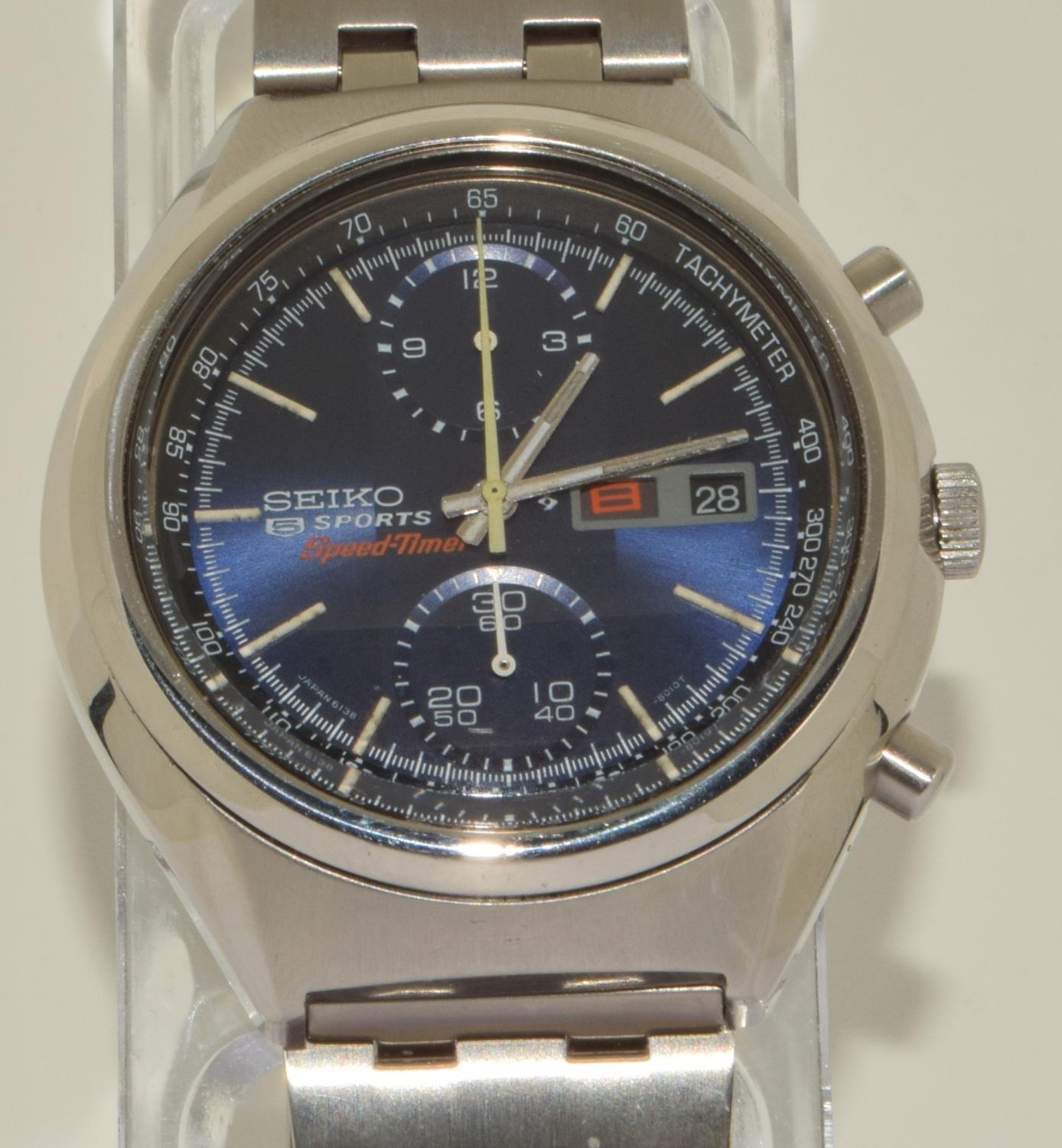 Rare vintage Seiko 5 Sports Speedmaster 'Holy Grail' Blue Panda 6138-8010. The most desirable and - Image 2 of 6