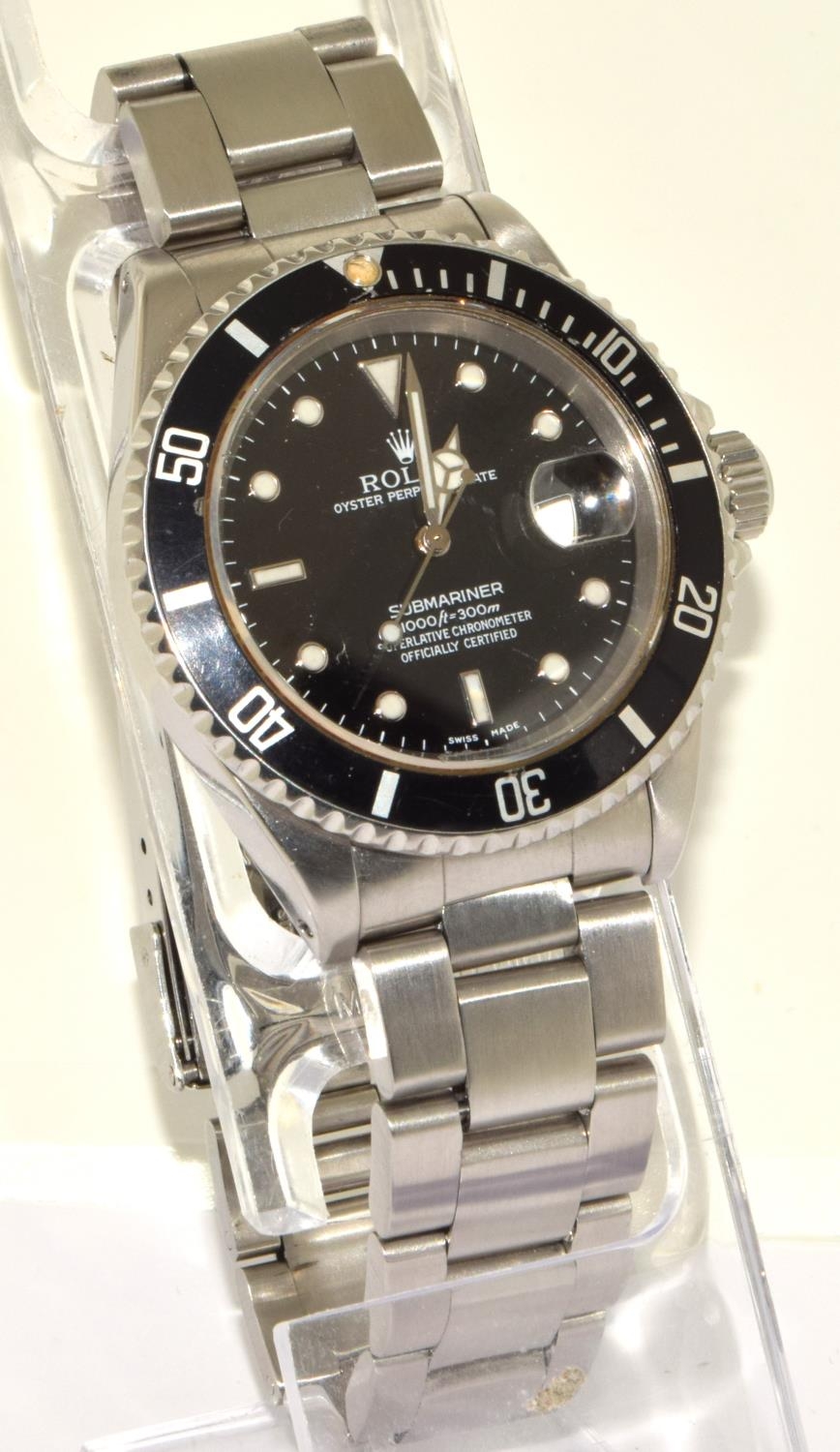 Rolex Submariner model 16610 year 1995. W72***3 bracelet 93150 clasp codes DE10 has booklet and box, - Image 2 of 9