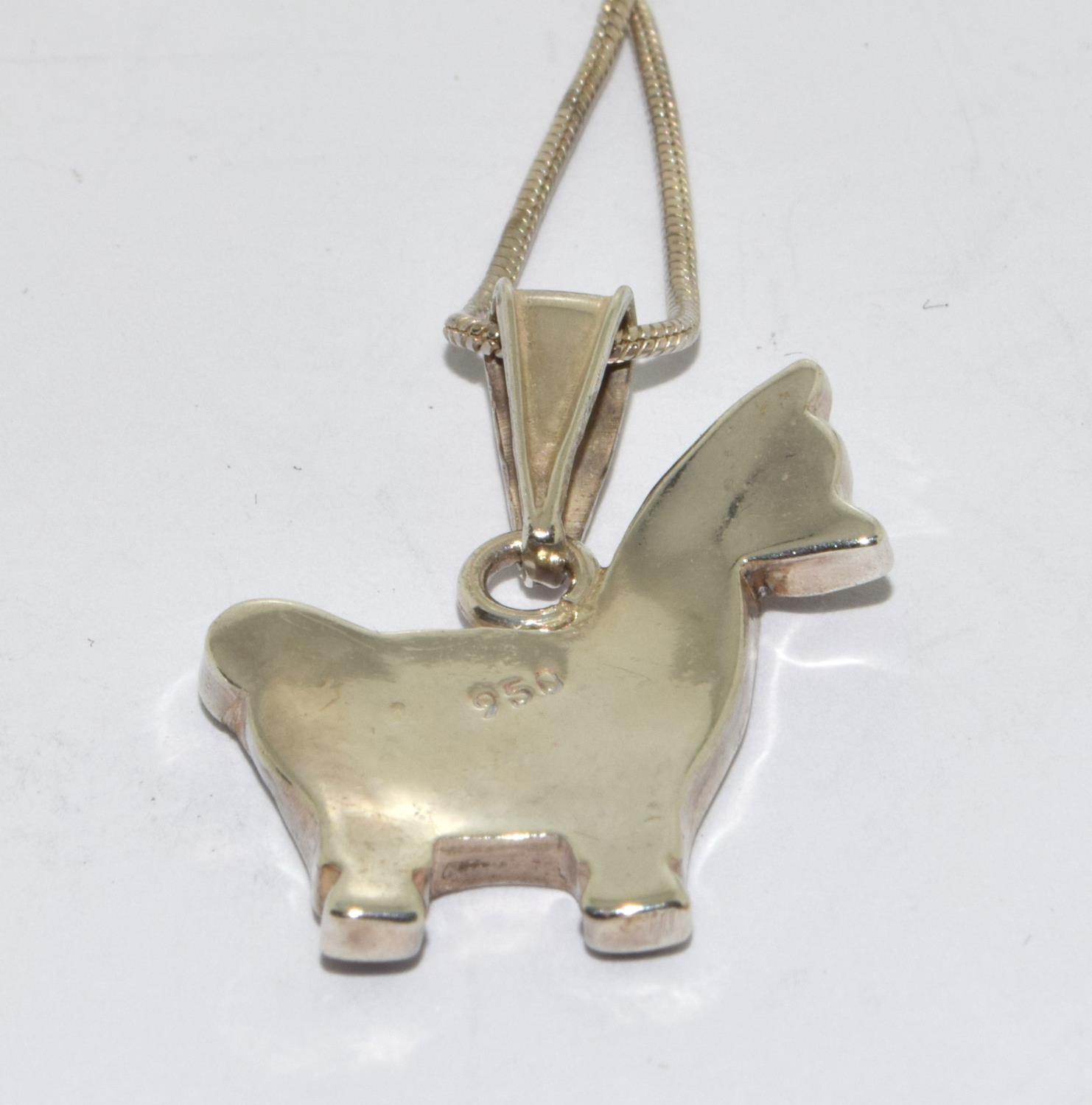 Alpaca emerald/pearl/ruby 925 silver pendant/earrings. - Image 4 of 5