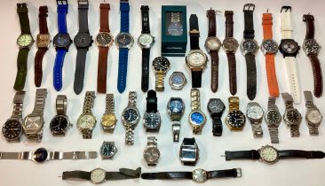 A large collection of gents watches, all offered untested