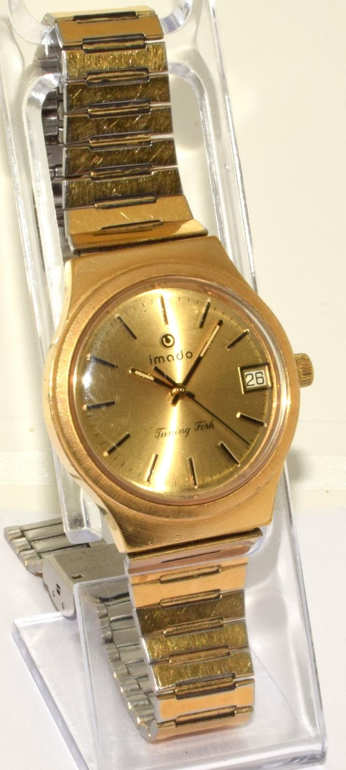 Vintage Imado Tuning Fork gents gp quartz watch. Fitted with quality Bulova movement. Requires new