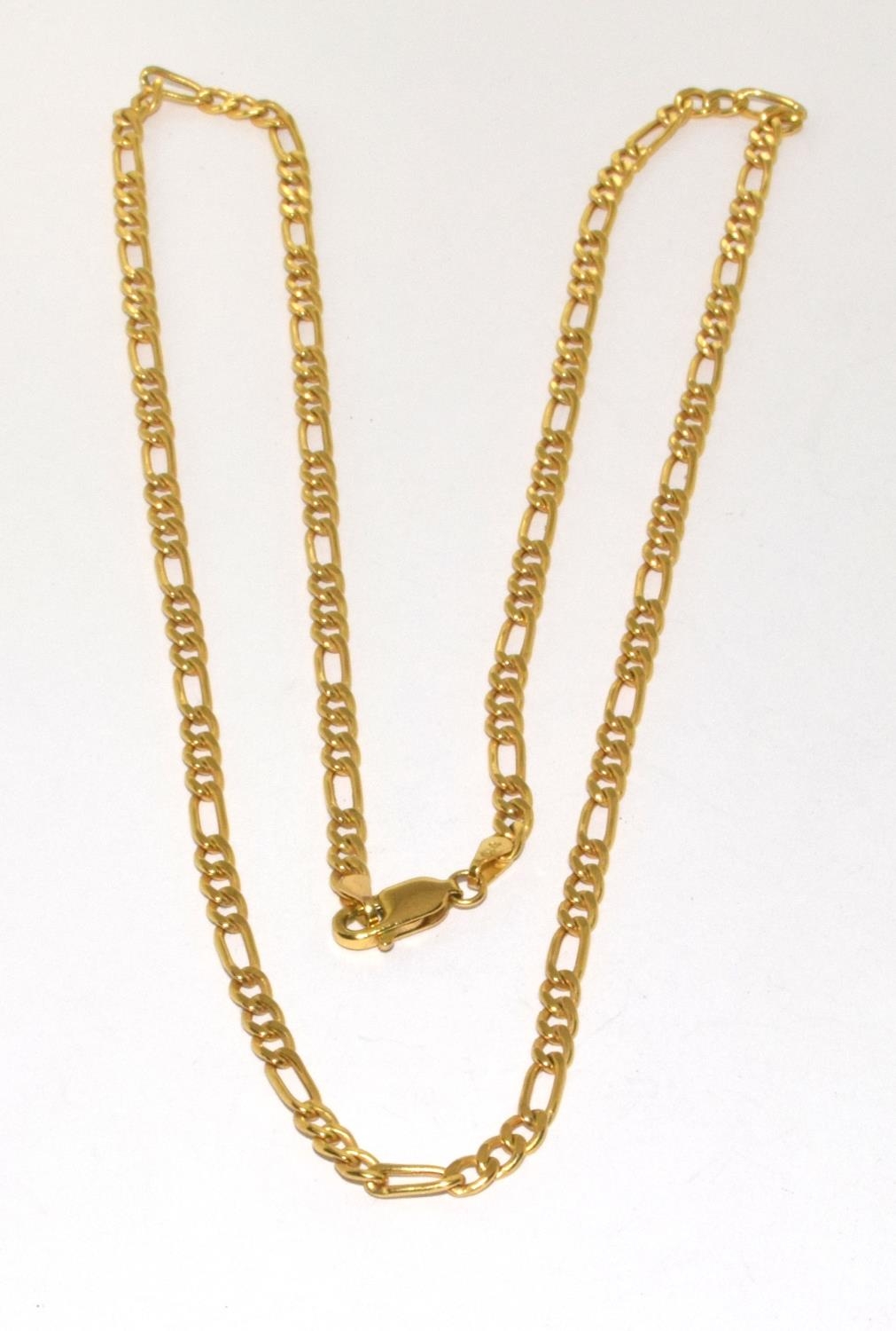 9ct gold figaro neck chain with lobster claw clasp 50cm long 3.3g