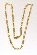 9ct gold figaro neck chain with lobster claw clasp 50cm long 3.3g