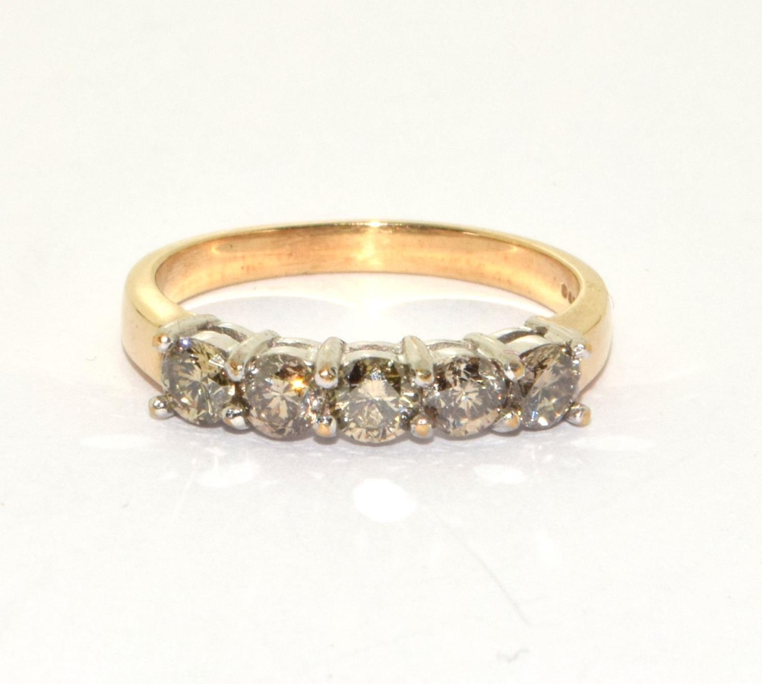 9ct gold 5 stone diamond ring size N