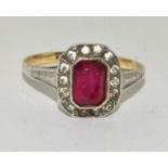 925 silver Rubellite ring size P