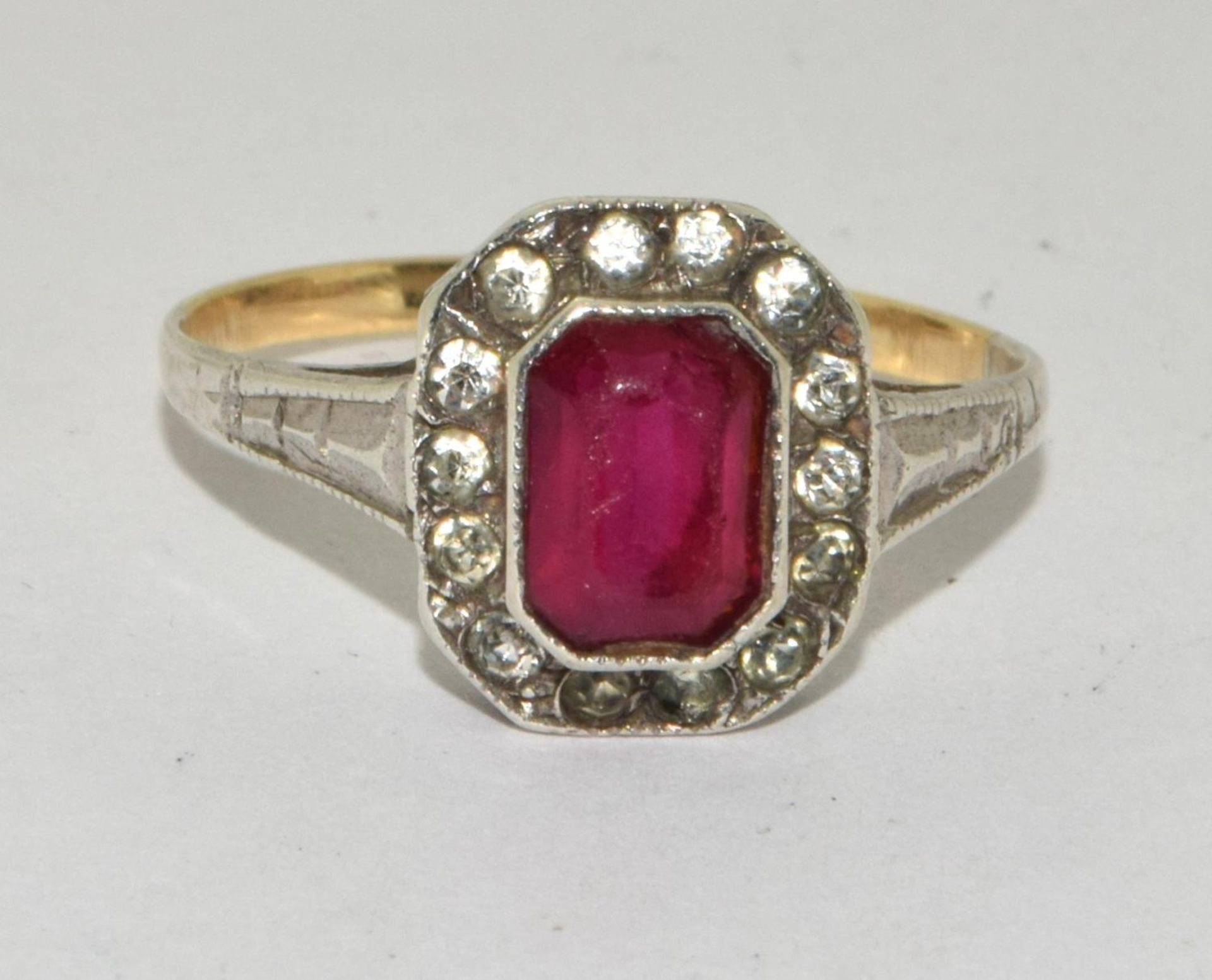 925 silver Rubellite ring size P