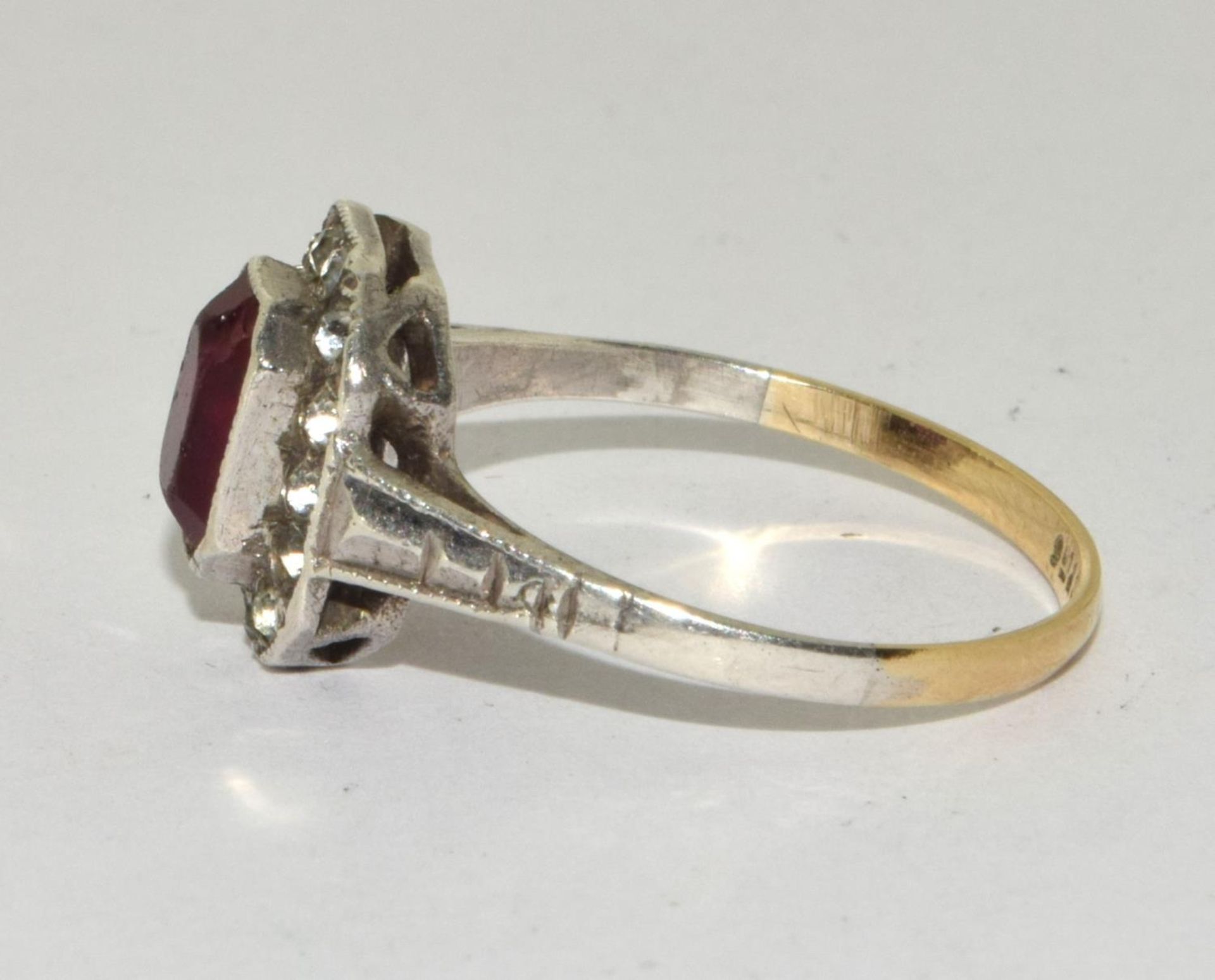 925 silver Rubellite ring size P - Image 2 of 3