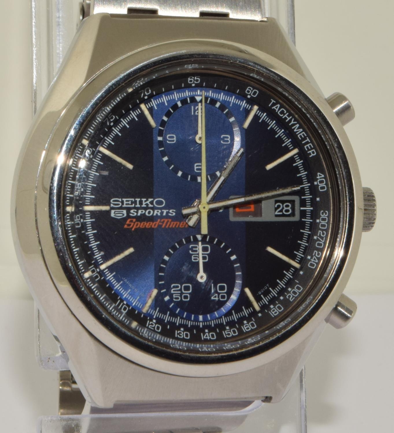 Rare vintage Seiko 5 Sports Speedmaster 'Holy Grail' Blue Panda 6138-8010. The most desirable and - Image 6 of 6