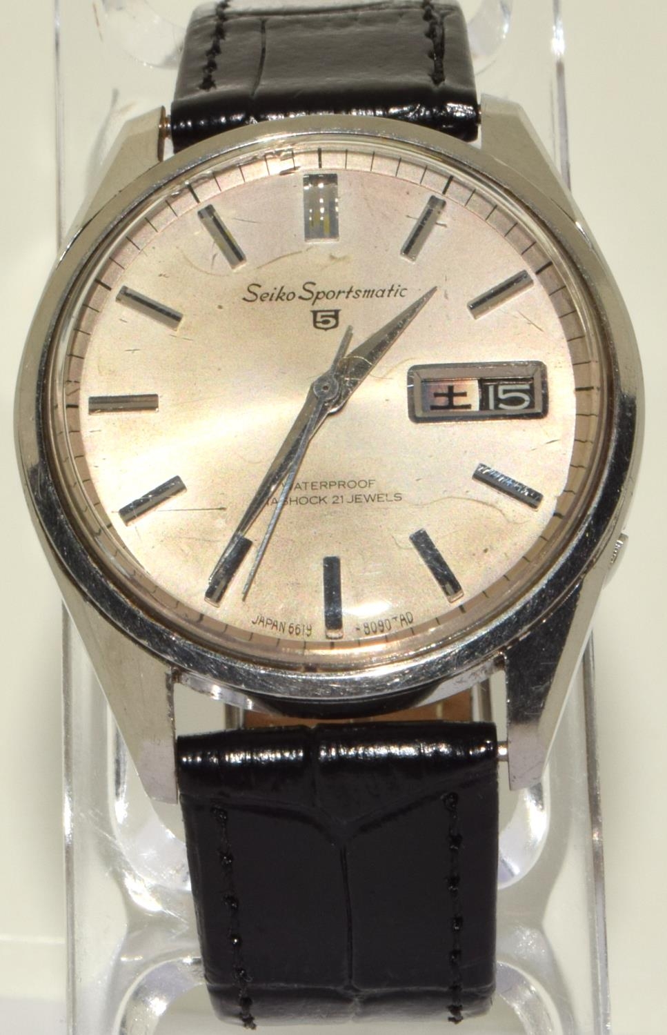 Seiko Sportsmatic 5 ref:6619-8060, serial number dates this watch to September 1965. With black - Image 2 of 6