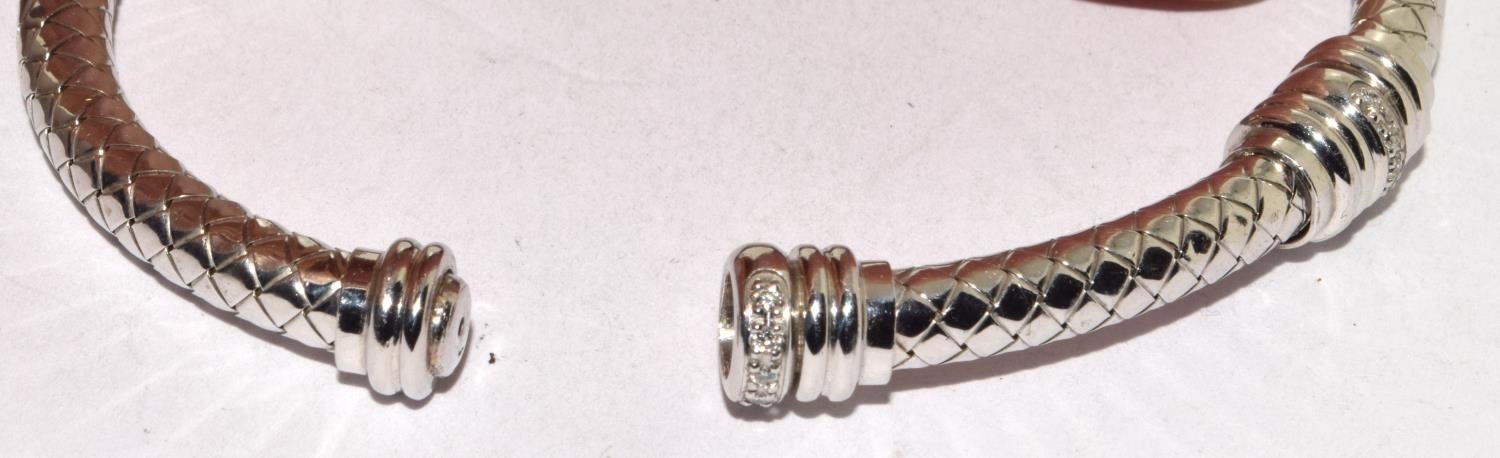 925 silver Diamond set bangle - Image 3 of 3