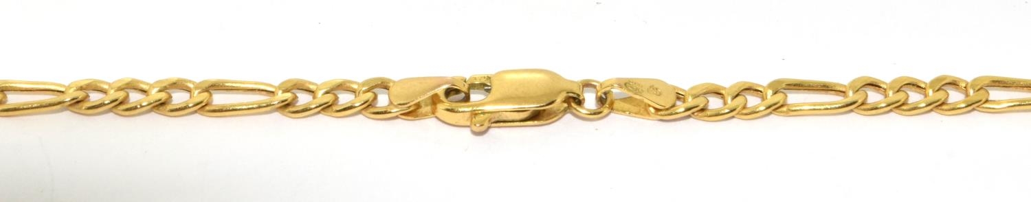 9ct gold figaro neck chain with lobster claw clasp 50cm long 3.3g - Image 2 of 4