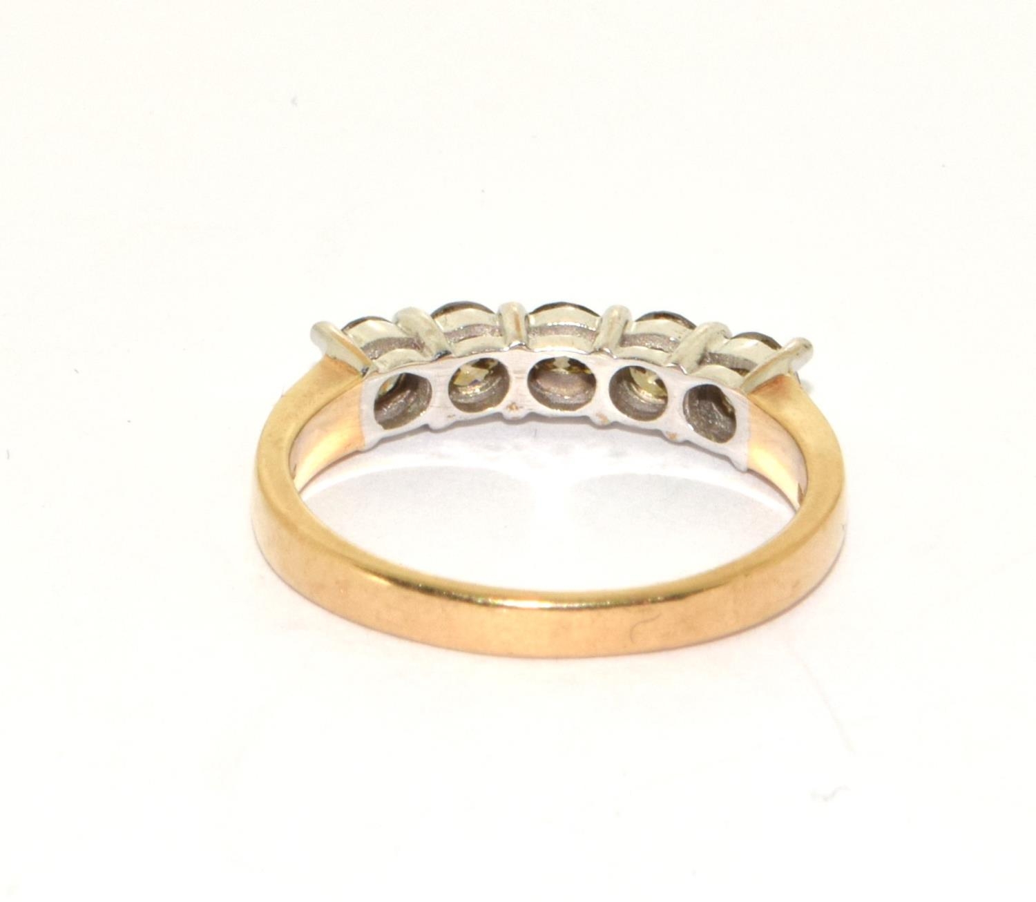 9ct gold 5 stone diamond ring size N - Bild 3 aus 5