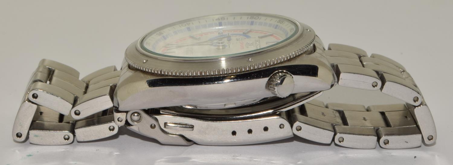 Seiko 5 Sports automatic 24 jewels ref 4R37-00G0. on stainless steel strap. Unusually crown is set - Image 3 of 6