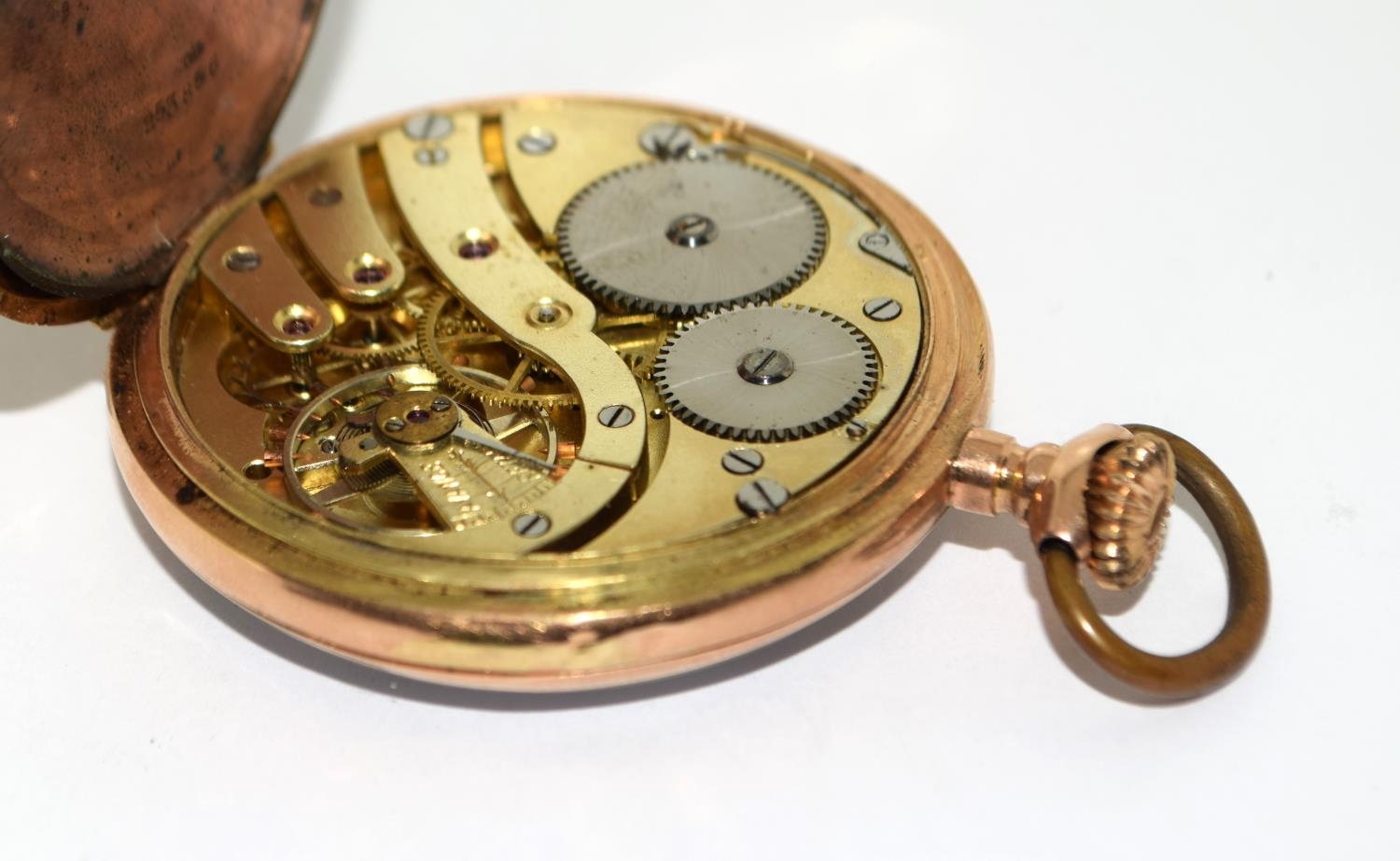 14ct gold open face pocket watch with subsidiary dial working when catalogued 63g - Image 4 of 7