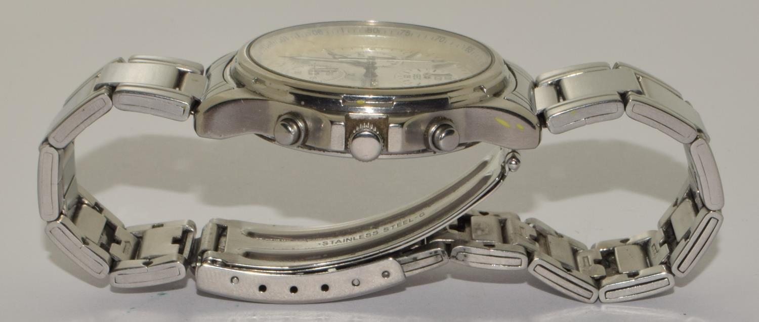 Seiko Chronograph ref 7T92-0BA0 on stainless steel strap working when catalogued (ref:3) - Image 3 of 6