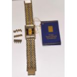 Credit Swiss Gold Ingot watch comes with certificate for the gold ingot on a bi metal strap boxed