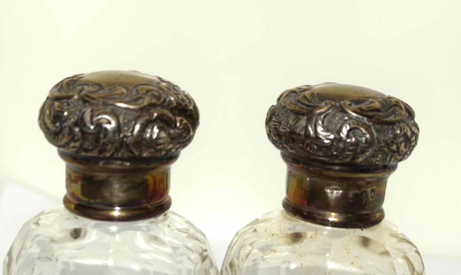 Pair silver H/M dressing table bottles - Image 2 of 5