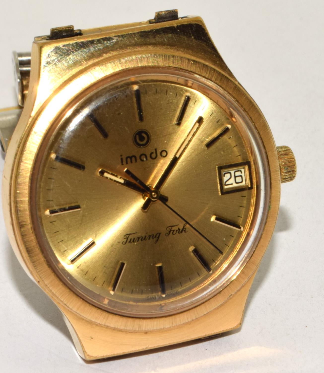 Vintage Imado Tuning Fork gents gp quartz watch. Fitted with quality Bulova movement. Requires new - Image 6 of 6