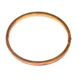 14ct gold hinged wrist bangle 6.5cm diameter 0.5cm tall 14g