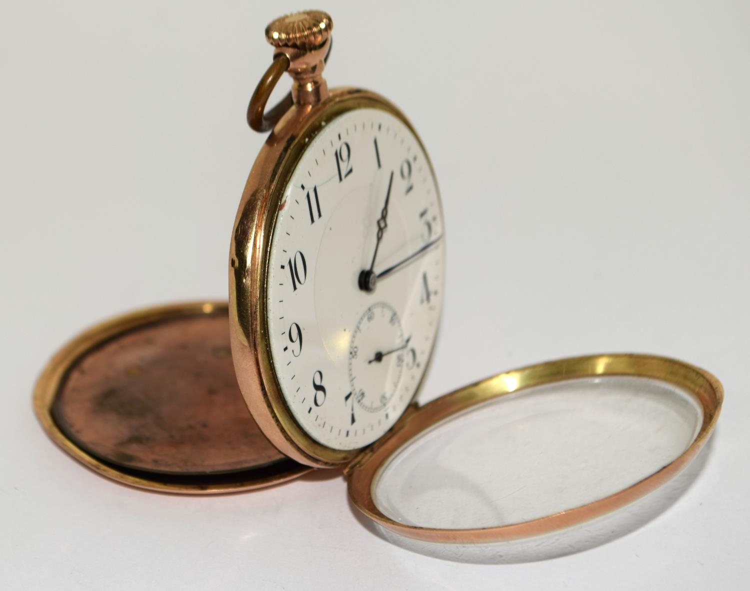 14ct gold open face pocket watch with subsidiary dial working when catalogued 63g - Image 5 of 7