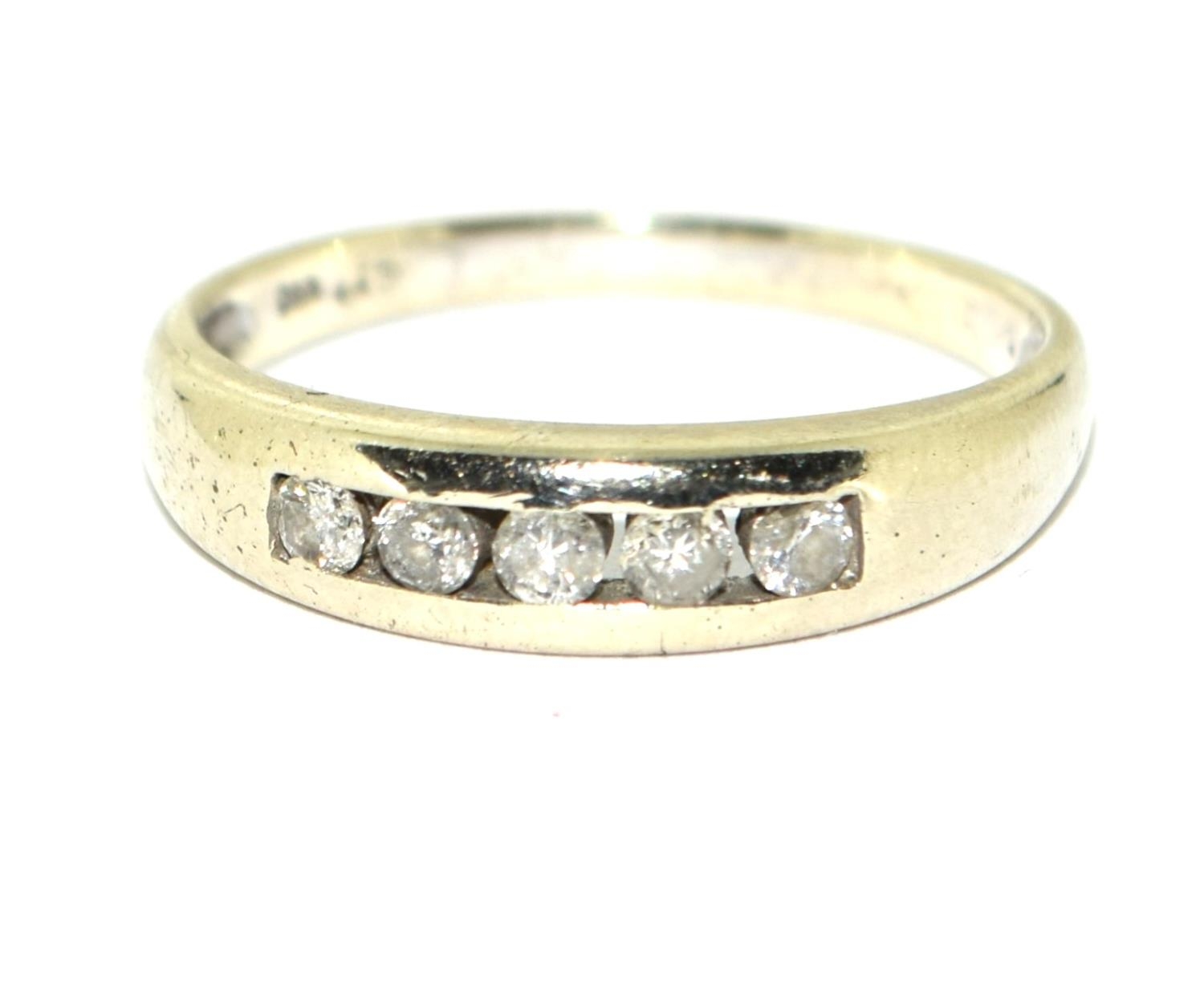 9ct white gold ladies Diamond ring H/M in ring as 0.25ct in a rub over setting size O - Image 5 of 5