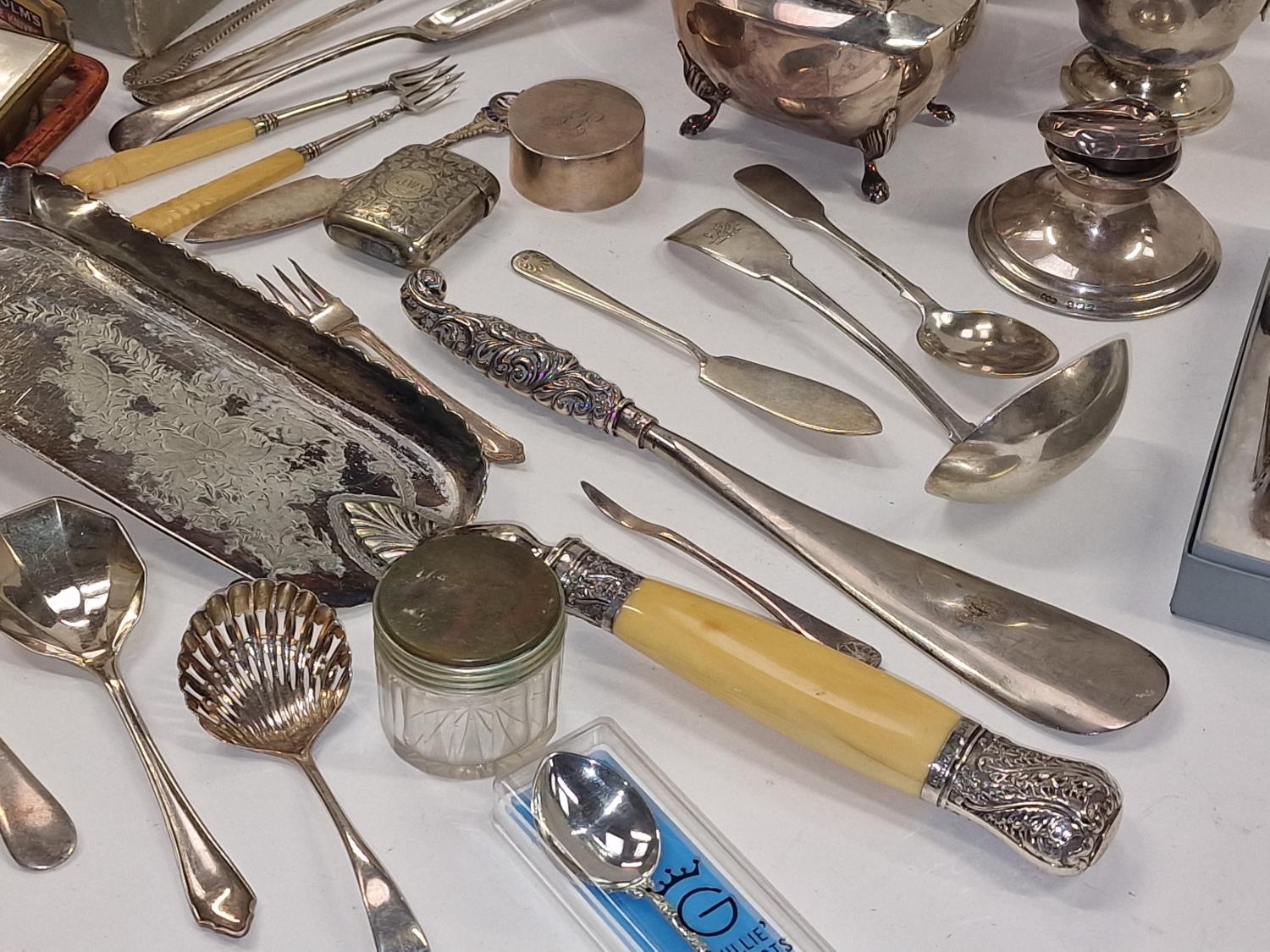 Large collection of silver and silver plate items - Image 4 of 5
