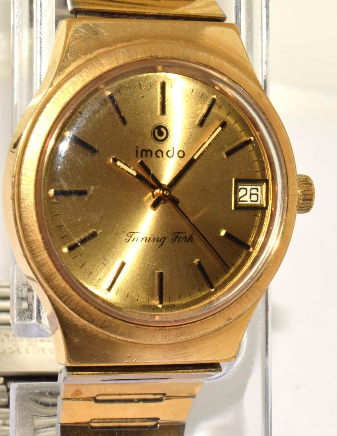 Vintage Imado Tuning Fork gents gp quartz watch. Fitted with quality Bulova movement. Requires new - Image 2 of 6