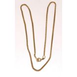 9ct gold box neck chain 65cm long 12.5g