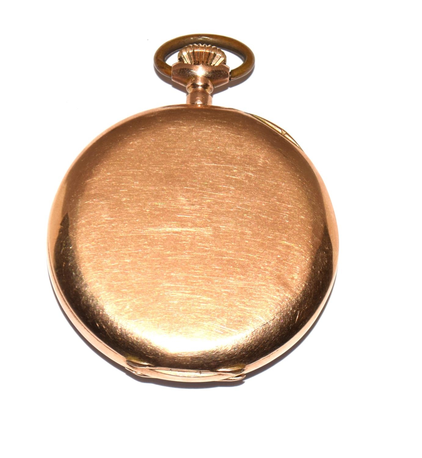 14ct gold open face pocket watch with subsidiary dial working when catalogued 63g - Image 2 of 7