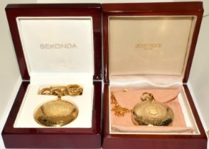 2 x contemporary boxed pocket watches one is Sekonda