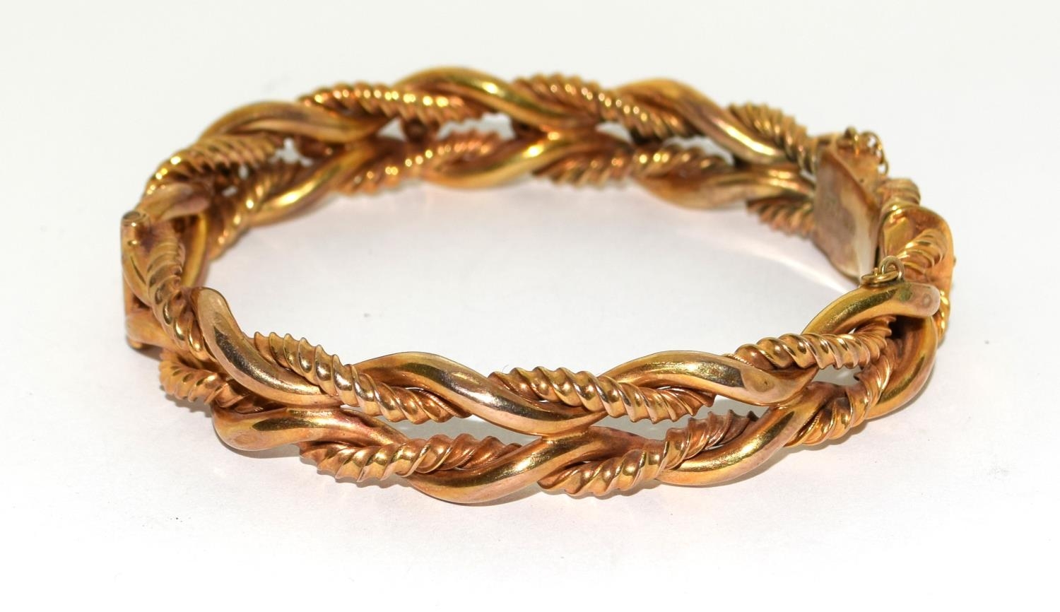 9ct gold double twist fancy bracelet 18.5g - Image 4 of 7