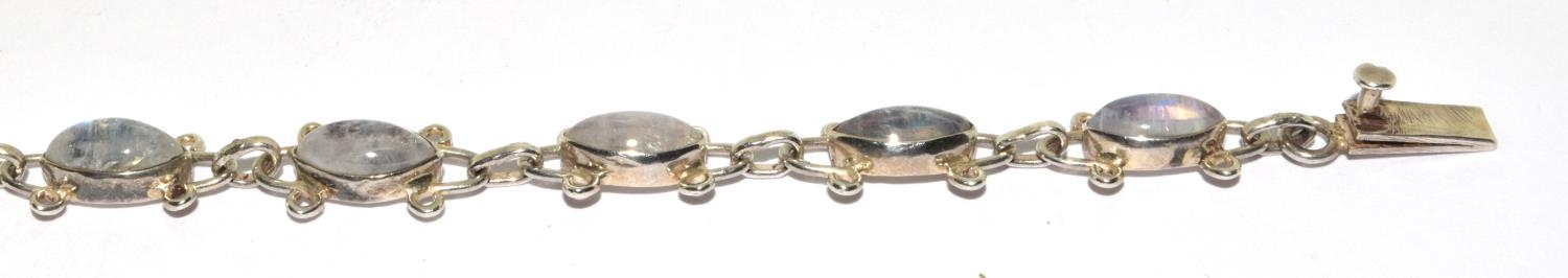 Moonstone bracelet and 2 x 925 silver rings Sizes L 1/2 and Q - Image 4 of 4