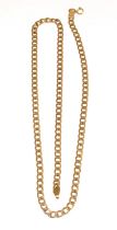 9ct gold flat link neck chain 46cm long 5.8g