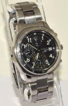 Seiko quartz Chronograph ref:7T92-0CA0 on stainless steel strap. Working when catalogued. (ref:14)