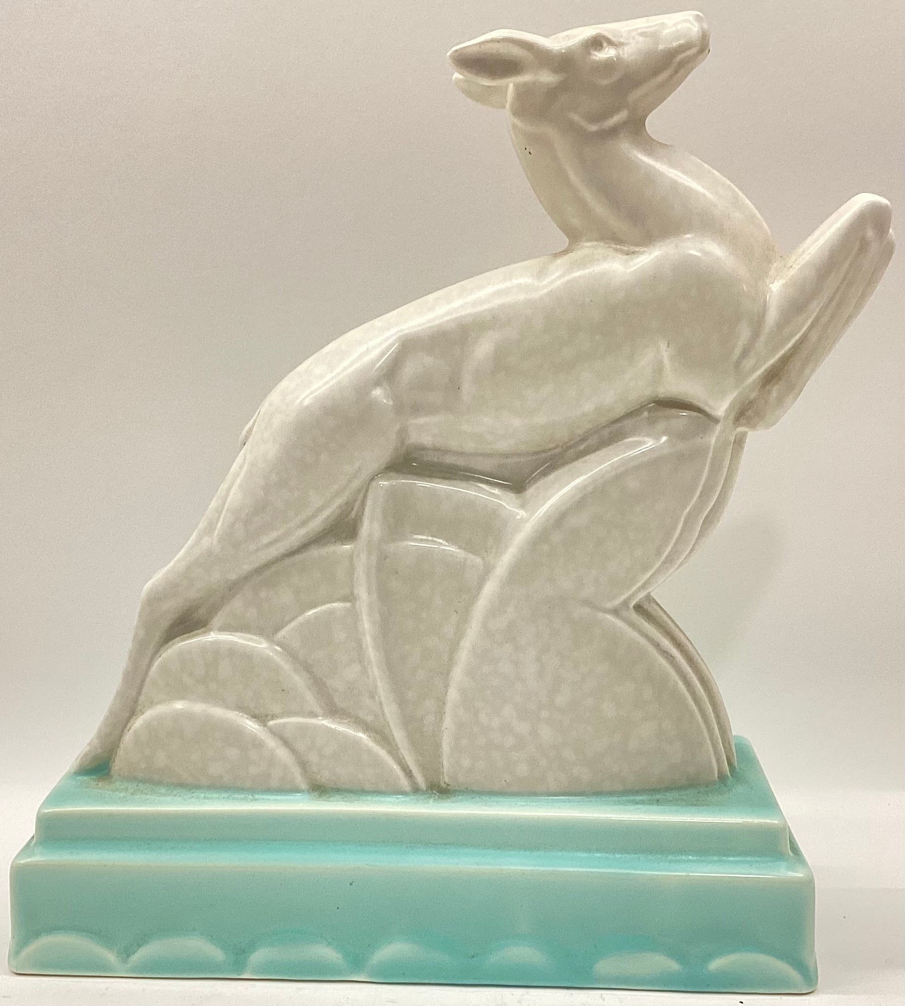 Poole Pottery shape 831 leaping Gazelle bookend with C57 colour/glaze (slight graze to one ear)