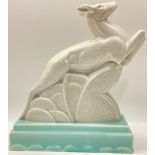 Poole Pottery shape 831 leaping Gazelle bookend with C57 colour/glaze (slight graze to one ear)