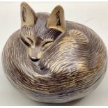 Poole Pottery stoneware fox paperweight.