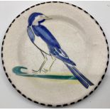 Poole Pottery Carter Stabler Adams shape 557 ST pattern miniature plate depicting a bird 4.8" dia.