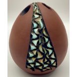 Poole Pottery Atlantis carved pen holder / bud vase A2'2 by Alan White 3.75" high.