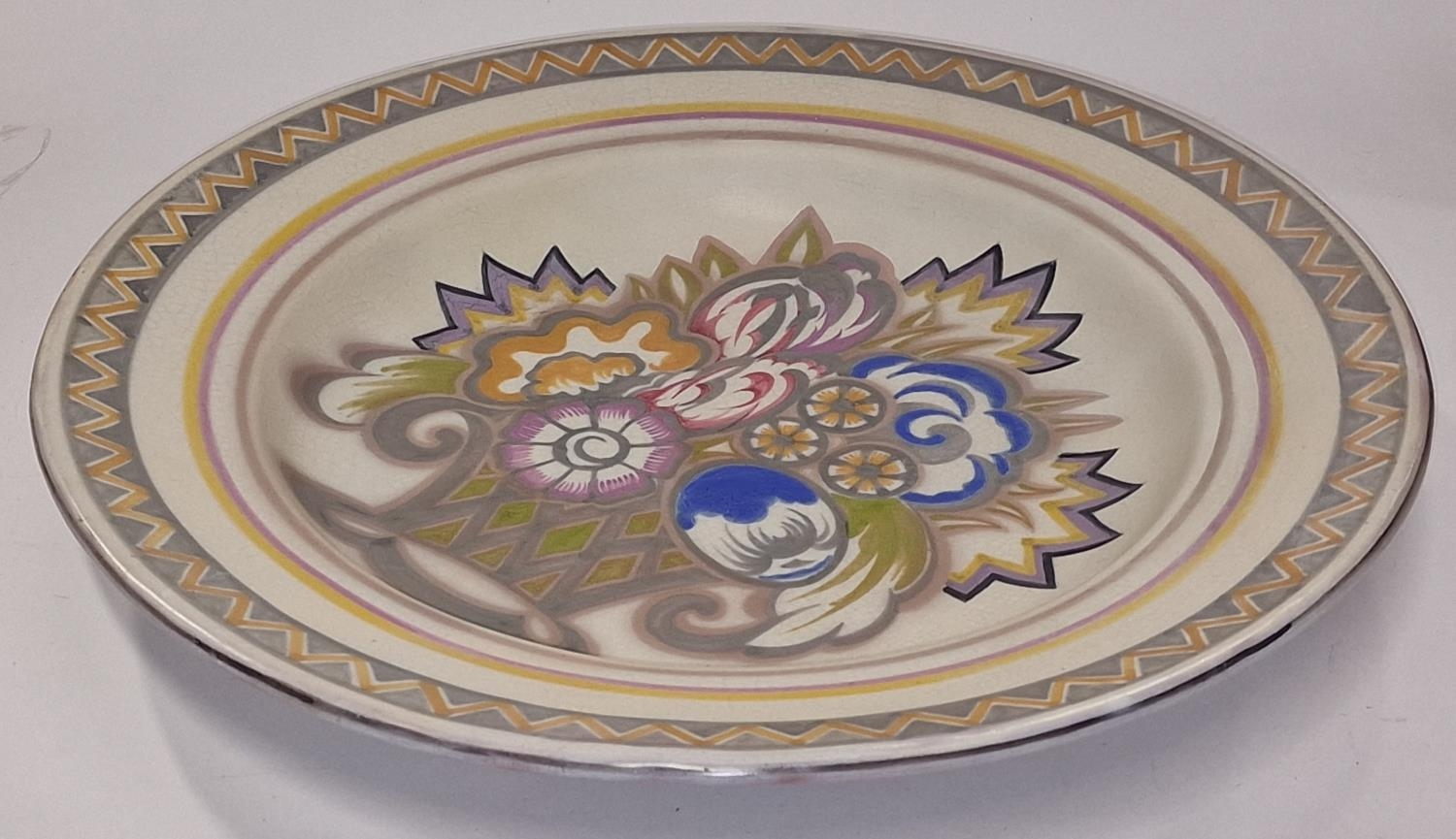 Poole Pottery Carter Stabler Adams shape 910 JC pattern larger charger possibly decorated by Anne - Image 2 of 3