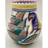 Poole Pottery shape 112 PA pattern vase decorated by Winifred Collett 4.75" high.