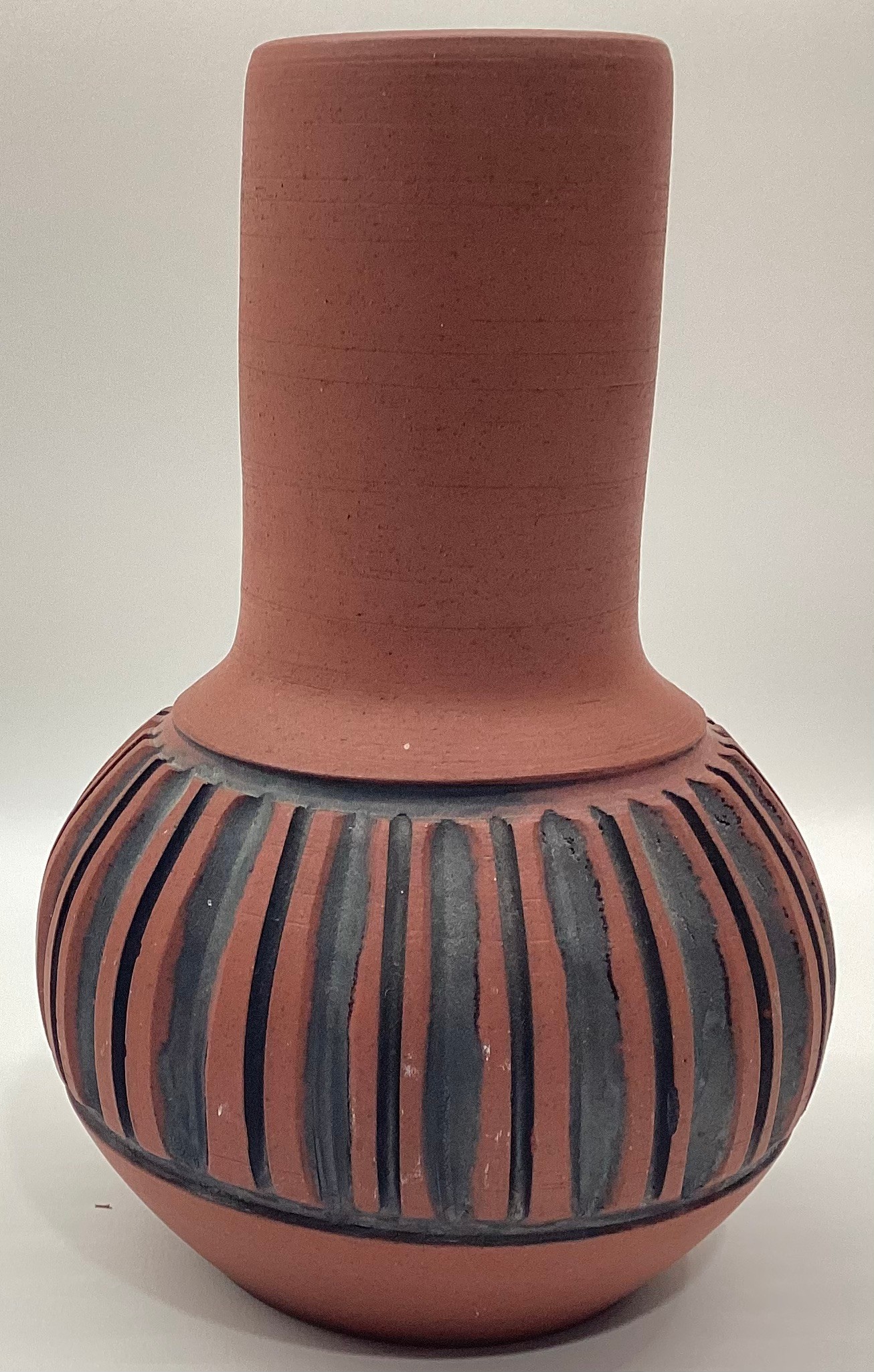 Poole Pottery Atlantis carved vase A11/1 by Catherine Connett 7" high. - Image 2 of 4