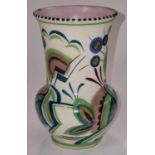 Poole Pottery shape 507 QT pattern vase decorated by Hilda Trim 5.25" high