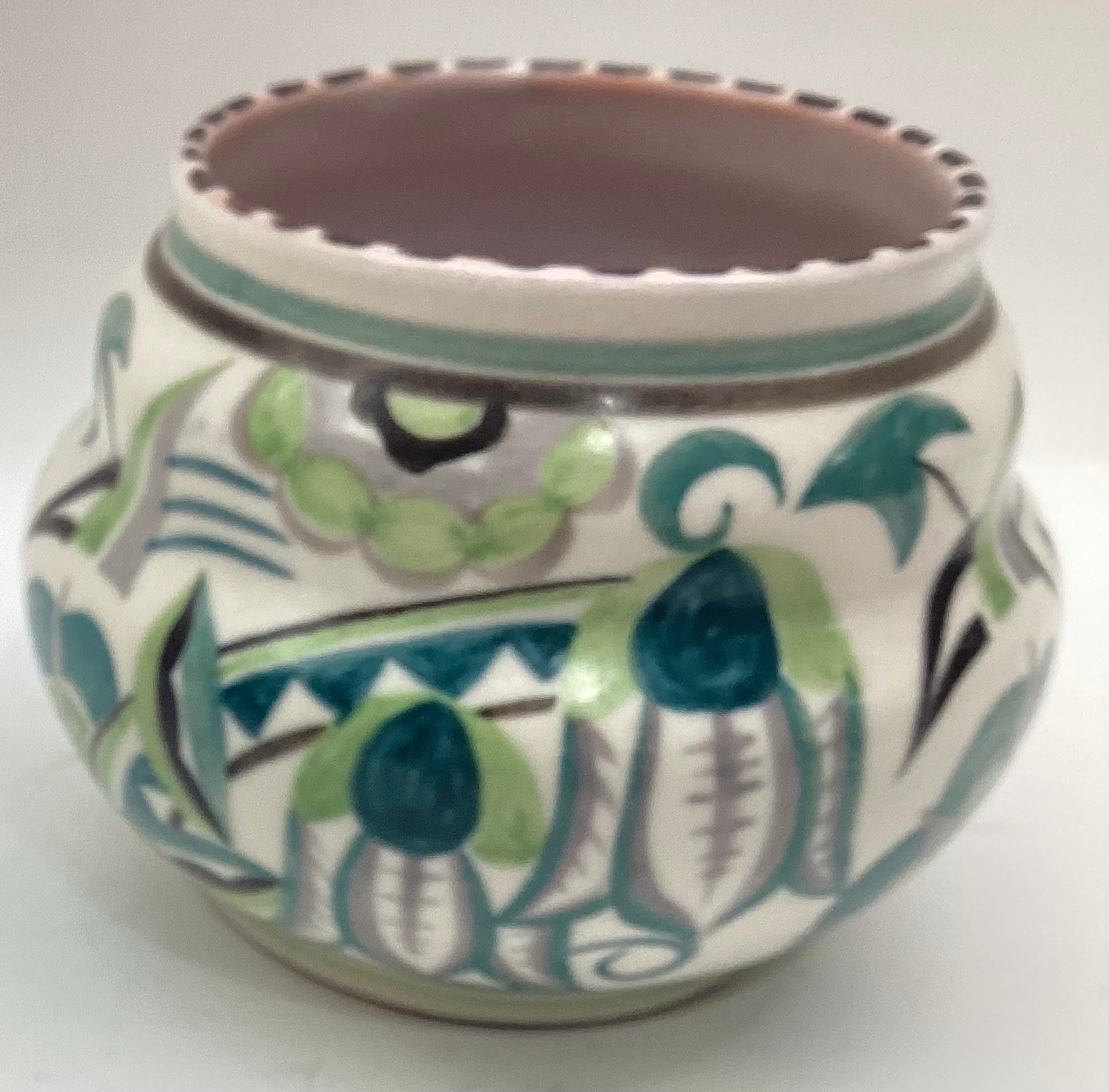 Poole Pottery shape 208 GTY small vase 3" high, 4.25" dia. - Image 2 of 4