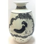 Poole Pottery extremely rare & hard to find large Aubrey Beardsley vase decorated by Sue