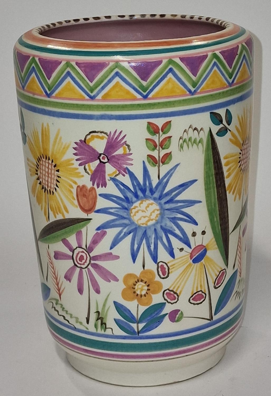 Poole Pottery shape 858 VM pattern vase decorated by Ruth Pavely, rare & hard to find pattern 9"